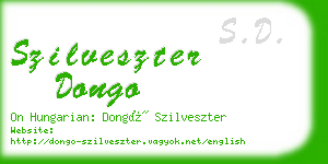 szilveszter dongo business card